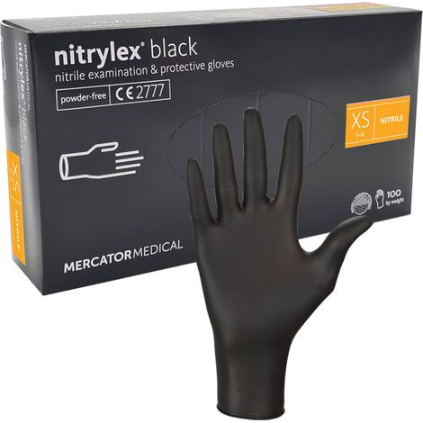 Mercator Nitrylex Schwarze XS Nitrilhandschuhe, 100 Stück (1/5)