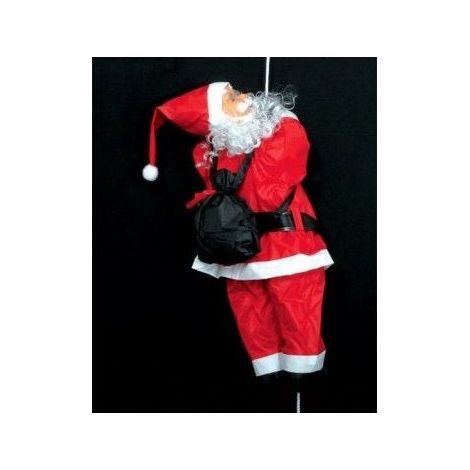 Ac-Deco – Père Noël grimpeur à suspendre – Polyester rouge – Dimensions L. 34,5 x P. 26,5 x H. 60,5 cm – Décoration festive intérieure/extérieure (1/3)