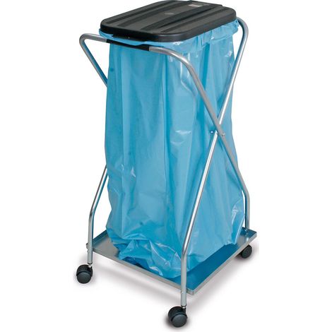 BRB Müllsackständer mit Rollen, für 70-120L Säcke (schwarz, einfach) (1/2)