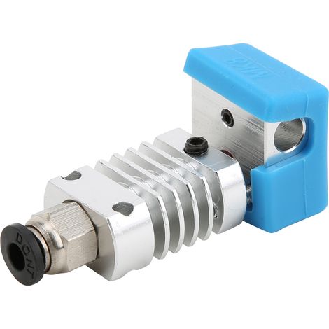 Kit Tête d'Extrusion Tout Métal Argent avec Couvercle Silicone Bleu Accessoires Imprimante 3D (1/5)