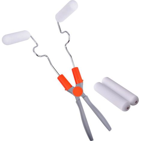 Rullo per Pitturare Doppia Testa Girevole Asta Lunga Verniciare Angoli Soffitto