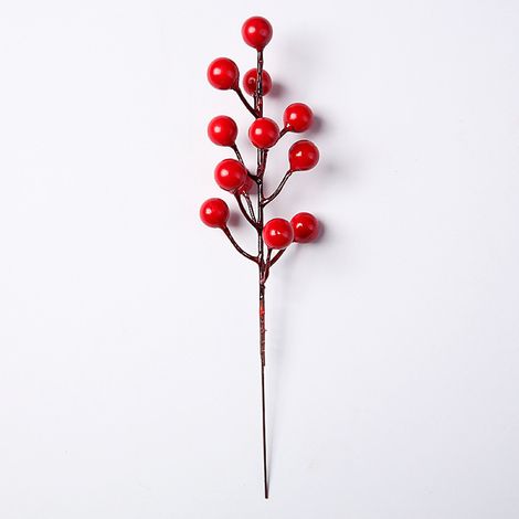 Rameaux Artificiels De Baies Rouges - 20 Pièces - Pour Décoration De Noël Mariage Et Événements - Branches Souples Avec Tige Métallique (1/5)