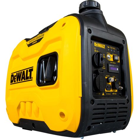 Dewalt – Groupe électrogène inverter 2000W essence – Moteur 2,4 CV – Fonctionnement silencieux – Protection contre surcharge et manque d'huile