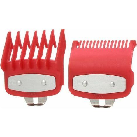 AASTGZ Lot de 2 sabots de coupe, peignes de guidage pour tondeuse à cheveux, accessoire de coupe pour tondeuse électrique, rasoir, outil de coiffage 1,5 mm/4,5 mm - Rouge, CRUEL (1/3)