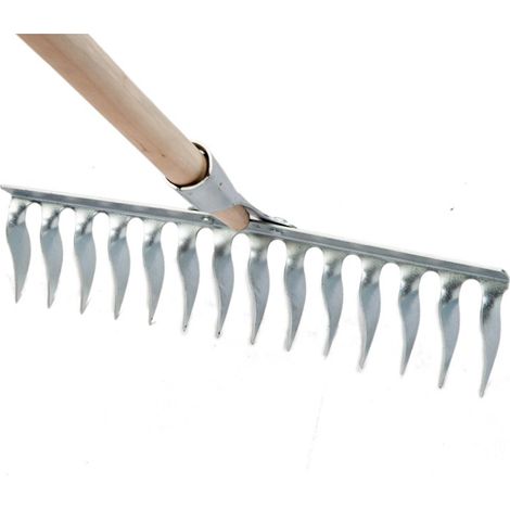 RASTRELLO SARCHIATORE AERATORE ARIEGGIATORE 14 DENTI ACCIAIO FALCI