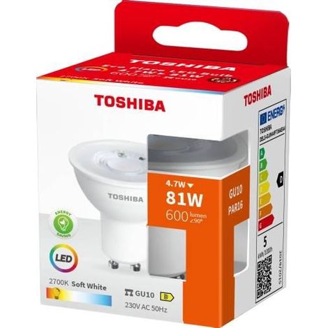 Lampada Toshiba ecoflare gu10 LED 4.7W luce calda (1/2)