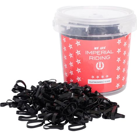 Lot d'élastiques pour tresser la crinière de cheval dans une boîte de rangement Noir Taille 150 g