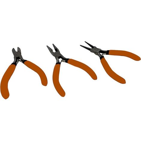 Set di 3 pinze per il fai da te pinzette in acciaio con impugnatura in gomma antiscivolo
