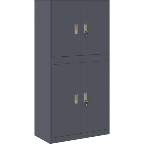 Storage Cabinet 2 pcs Anthracite 80 x 40 x 160 cm Steel vidaXL