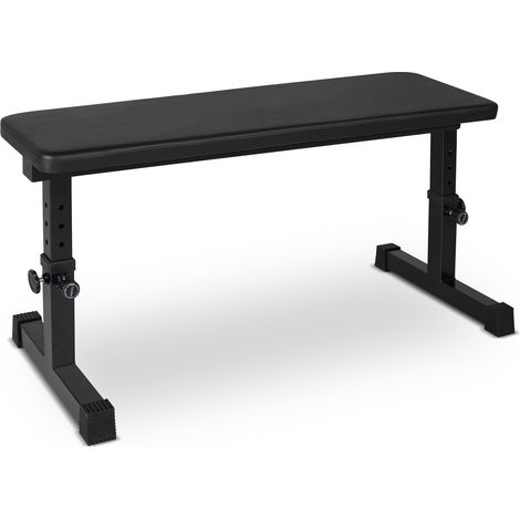 Banco de musculación plano regulable en altura, carga máxima 200 kg, negro DESVIAE (1/5)