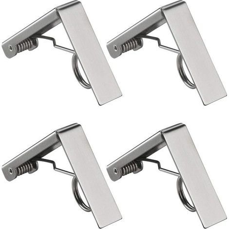 4-piece special tablecloth clip set, stainless steel spring-loaded tablecloth clip, suitable for picnics and parties. (1/5)