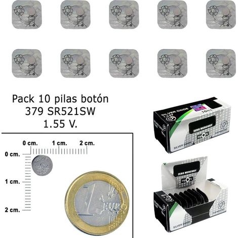 Pila maxell de boton oxido plata 379 SR521SW