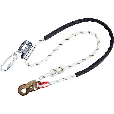 Portwest – Cordon de positionnement réglable 2m – Ajusteur de poignée – Mousqueton pour travail en hauteur – Charge maximale 150kg