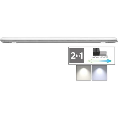 PLAFONIERA DOPPIO TUBO LED CAMBIA TONO 2 x 56W - 4000/6500K mm.1500 x 100 x 68 mm
