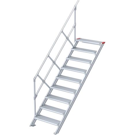 Euroline 510 Treppe 45° 800mm Stufenbreite 9 Stufen Alu gerieft