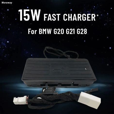Tapis de chargement sans fil Moreway pour BMW Série 3/4 (G20, G21, G22, G28, G26) : chargeur de téléphone, support de charge rapide pour l'intérieur de la voiture. (1/5)
