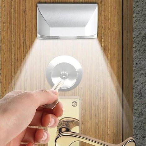 Éclairage de porte d'entrée à piles avec détecteur de mouvement automatique et 4 LED. (1/5)