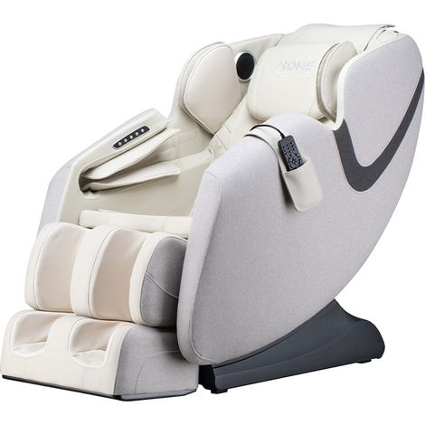 HOME DELUXE Poltrona massaggiante con rivestimento in tessuto MARINO - Grigio chiaro