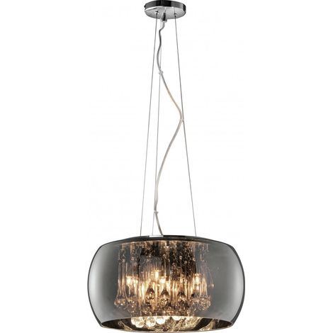 Suspensión Vapor Cristal Cromado Y Colgantes Ø40 cm Trio Iluminación (1/2)