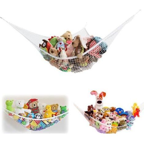 1 Pièce Range Peluche Filet Rangement Jouet Hamac pour Jouets en Peluche Hamac d'angle de Jeu en Maille Filet de Rangement pour Chambre de bébé/enfant - À suspendre au mur(180×120×120cm) (1/5)