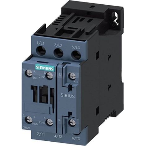 Contactor de potencia 32A 3P 24V CC 1NO 1NC S0 3RT2027-1BB40 (1/2)