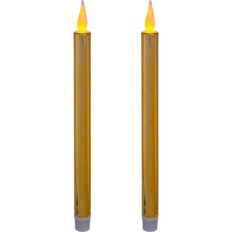 Lot 2 Bougies Chandelles lumineuses à LED Or - Feeric Christmas