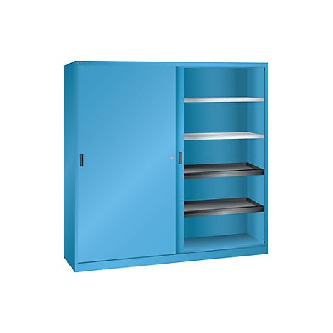 Armario de puertas correderas de chapa maciza 4 baldas 4