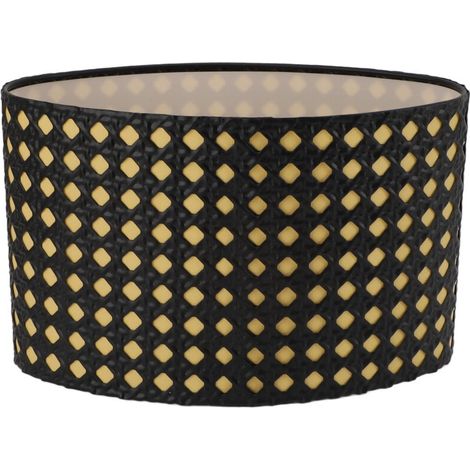 Abat-jour de forme ovale en métal creux sculpté, compatible avec les douilles de calibre E27 E14, couvercle de lampe pour bureau, chambre à coucher, salon, doublure noire et jaune (1/5)