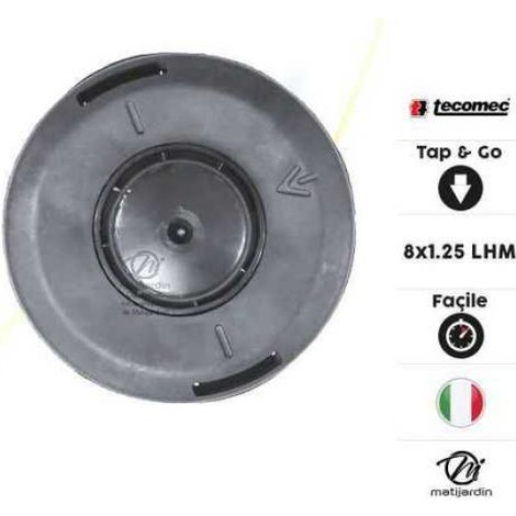 Tête débroussailleuse 2 fils pour Oleomac Tap&Go Tecomec 8x1,25/10x1,25 Ø 130 mm (1/5)