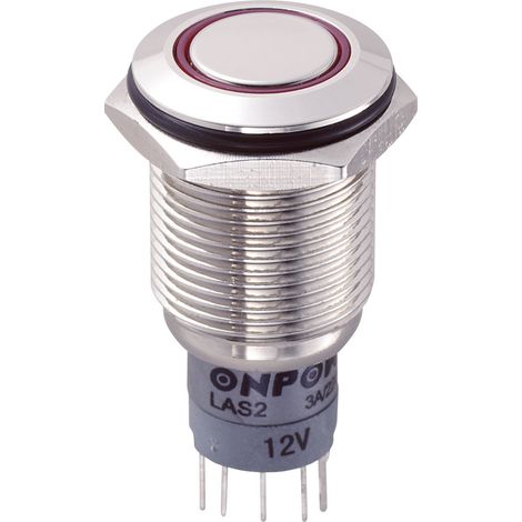 TRU COMPONENTS 701882 LAS2GQF-11E/R/12V/N/P Vandalismusgeschützter Drucktaster 250 V/AC 3 A 1 x Ein/ (1/2)