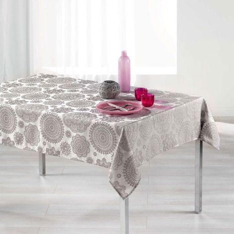 Nappe Rectangulaire "Rose des Vents" 140x300cm Taupe