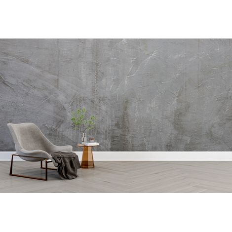 Papier peint grunge - texture de ciment industriel gris clair - 150 x 250 cm (1/2)