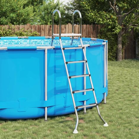vidaXL Escalera para piscina elevada 224 x 175 cm 5-Escalón (1/5)