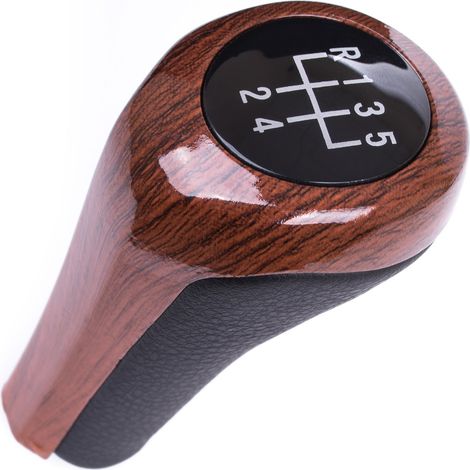 Pomello del cambio in legno per BMW E30 E32 E34 E36 E39 E46 E60 E61 E62 E63 E81 E82 E85 E87 E88 E90 E91 E92 X1 X3 X5 a 5 marce (1/5)