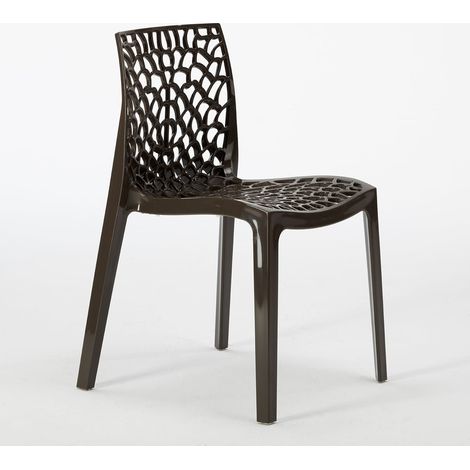 Centrale Brico – Chaise de bar empilable en polypropylène Highmopp – Design nid d'abeille – Résistante aux intempéries – Dimensions 52x52,5x81 cm