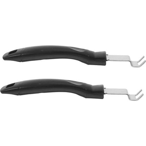2 pinzas anti-quemaduras, pinzas para barbacoa, pinzas anti-quemaduras para filetes con mango, herramienta para parrilla, PP, negro (1/5)