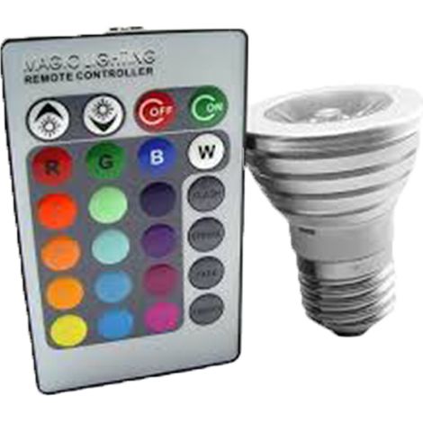 Conjunto de 3 Bombillas  LED RGB 15 colores con control remoto