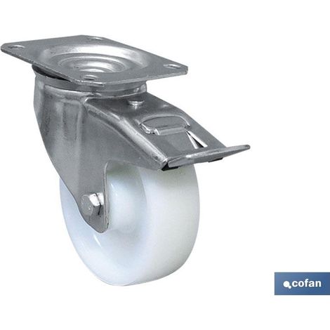 Nylonrad mit Bremse und Drehteller (Ø125x40mm) COFAN 09403123