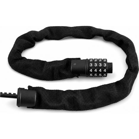 Antivol Chaîne à Code Étanche pour Vélo Noir 120 cm (1/5)