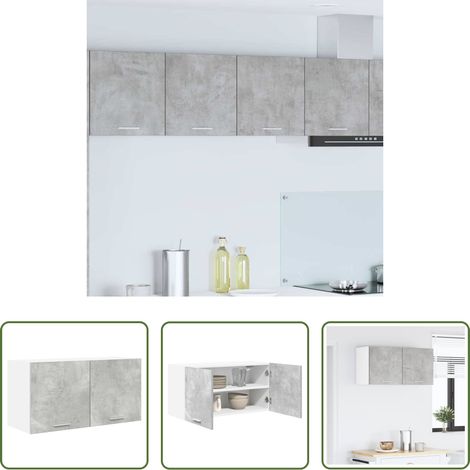 vidaXL Beton Grau -  Hängeschrank mit Tür Beton Grau 80 x 31 x 40 cm Holzwerkstoff (1/5)