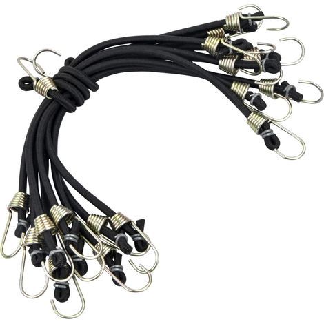 Bungee cords with hooks, pack of 20 heavy-duty 25cm storage straps, heavy-duty universal bungee cords, multi-purpose pull straps for bikes and tents, cargo straps (1/5)