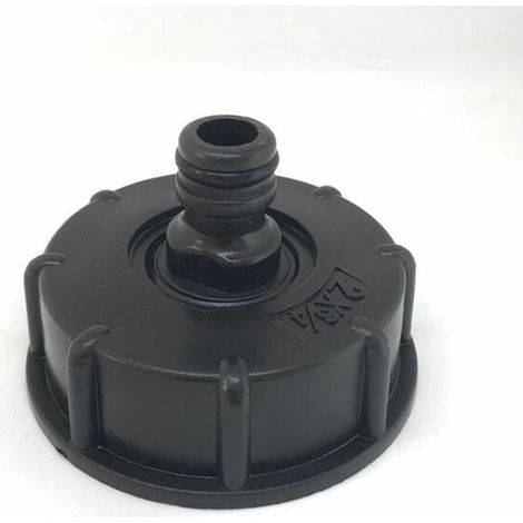 Conector IBC S60x6 con tapa de boquilla, salida de 3/4" y entrada de 60 mm, compatible con tanque IBC RTGPT de 1000 litros (1/4)