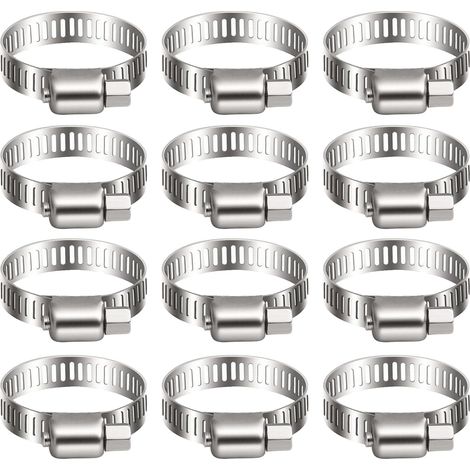 Lntyq 20 Pièces Collier De Serrage Tuyau, Collier De Serrage Tuyau Réglable 13-19mm, 304 Collier De Serrage Inox, Collier Serrage Métallique, Pour Tuyau, Home Gaz, Famille Tuyau D'eau, Câble (1/5)