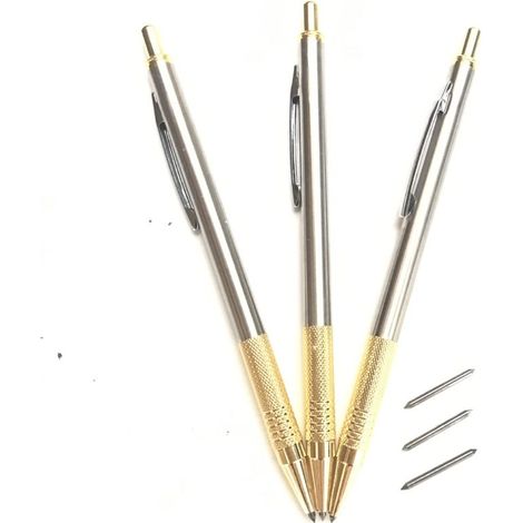 1 stylo à graver à double pointe, gravure sur verre céramique métal, tracé automatique de lignes, compatible outils diamantés (1/5)