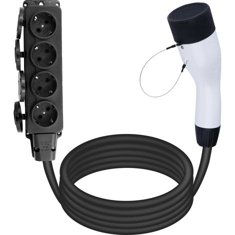 Adapter Type 2 to Schuko, 3.5KW 16A 220V Plug Type 2 Discharger  with 4 Port European Plug, IP54 Waterproof, V2L Adapter for Atto 3, for ZS, for SERES 5 (1/5)