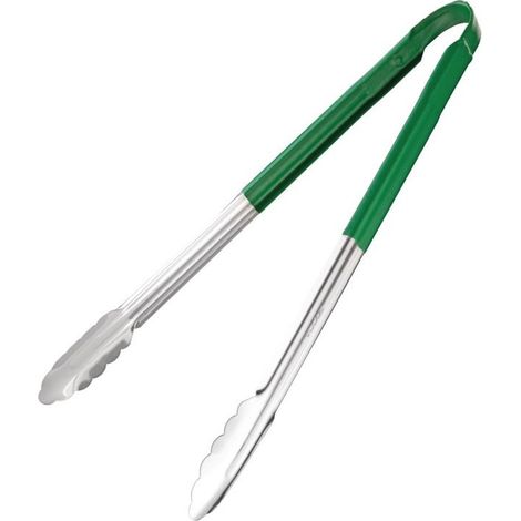 Pince de service code couleur 405mm verte - HYGIPLAS (1/5)