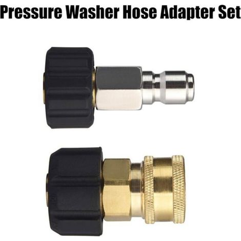 Lot d'adaptateurs de tuyau pour laveuse haute pression M22 à 3/8 raccord rapide pour tuyau de laveuse électrique, 5000 PSI (1/4)