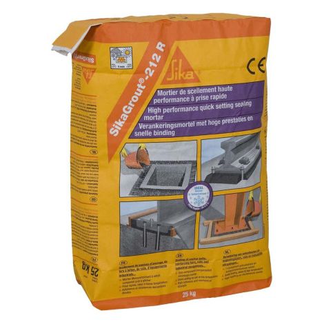 Mortier hydraulique 25 kg – SikaGrout 212 R gris – Résistance aux cycles gel/dégel – Pour chantiers humides et béton armé