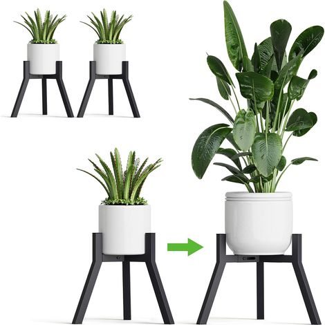 Adjustable Indoor Plant Support Pack of 2 Black colour, suitable for 90% of flower pots, solid structure, ideal for indoor and outdoor use (1/5)
