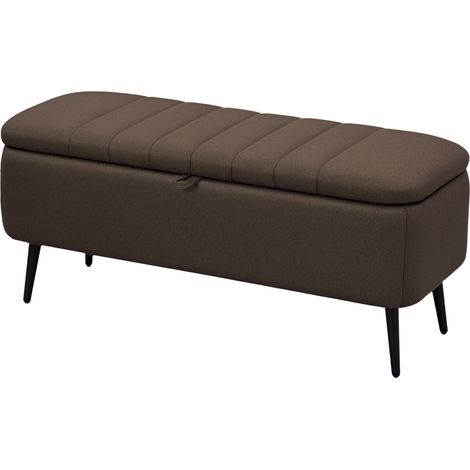 LinenLook 92 x 31cm Storage Ottoman  Dark Brown (1/5)